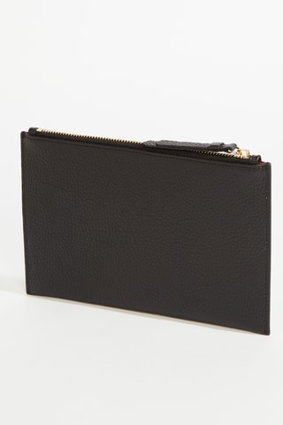 Leren Clutch Lettrines - Zwart