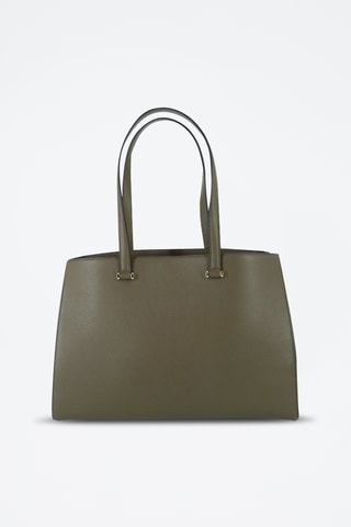 Leren Trendy Handtas Lettrines M - Kaki