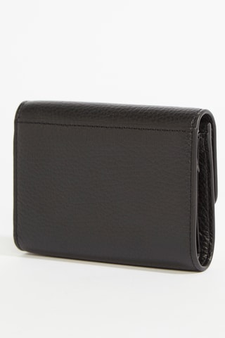 Leren Portefeuille Lettrines M - Zwart