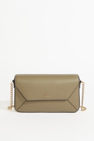 Sac bandoulière en cuir Lettrines M - Kaki