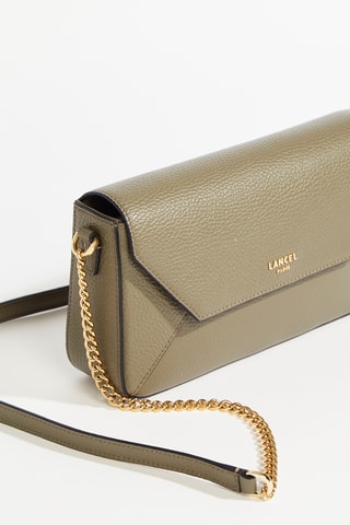 Sac bandoulière en cuir Lettrines M - Kaki
