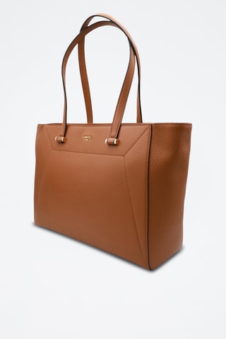 Leren Shopper Lettrines - Camel