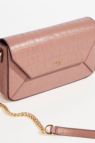 Leren Schoudertas Lettrines M - Nude