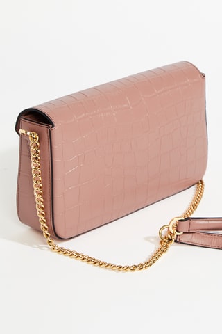 Leren Schoudertas Lettrines M - Nude