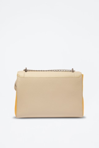 Leren Schoudertas Ninon L - Beige en Geel