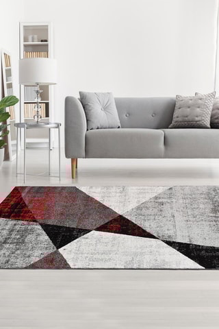 Vloerkleed Boci - Rood en Grijs