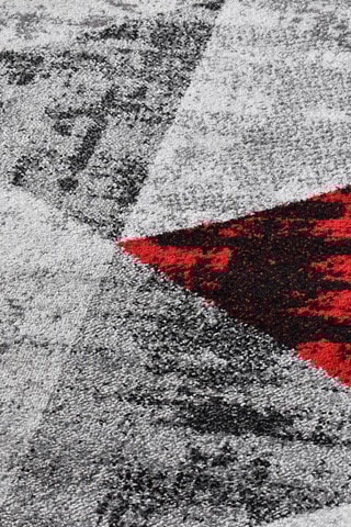 Vloerkleed Fise - Rood en Grijs