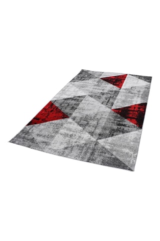 Vloerkleed Fise - Rood en Grijs