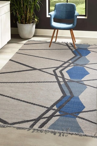 Wollen Vloerkleed Guda - Blauw