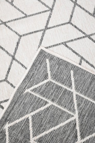 Tapete reversível Kilim - Cinzento e preto