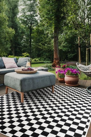 Tapete Kilim - Preto e branco