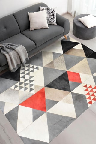 Leren Vloerkleed Bako - Rood