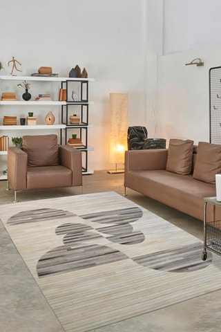 Leren Vloerkleed Jihi - Grijs