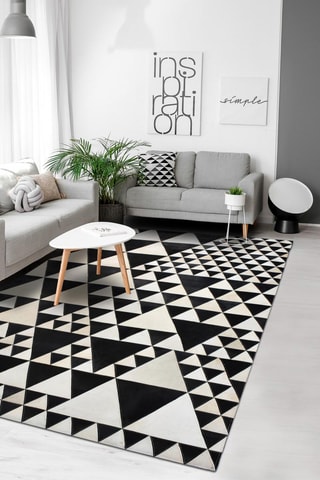 Leren Vloerkleed Nugu - Zwart