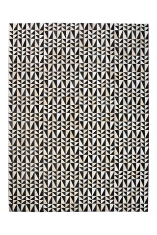 Leren Vloerkleed Gisu - Zwart