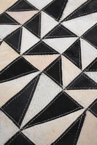 Leren Vloerkleed Gisu - Zwart