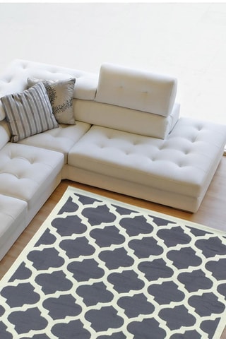 Vloerkleed Kihe - Grijs en Wit