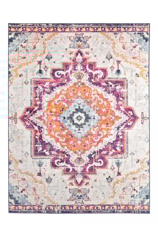 Vloerkleed Lavu - Paars en Crèmekleurig