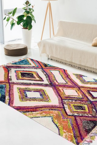 Vloerkleed Tuke - Rood en Wit