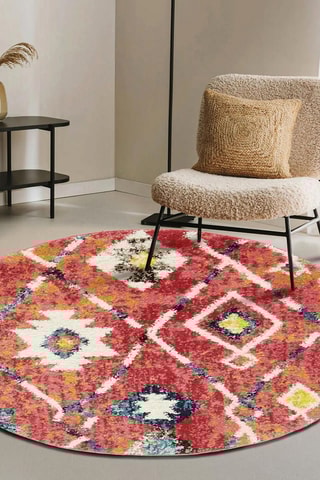 Tapete Giba - Vermelho e turquesa