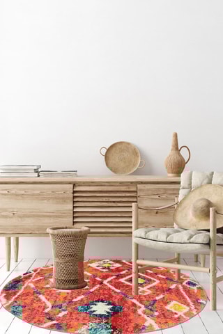 Tapete Giba - Vermelho e turquesa