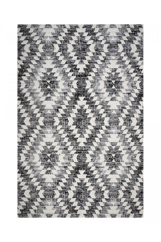 Tapete Kilim - Cinzento e preto