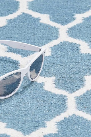 Wollen Vloerkleed Kilim - Blauw