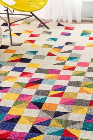 Vloerkleed Gepa - Geel en Blauw