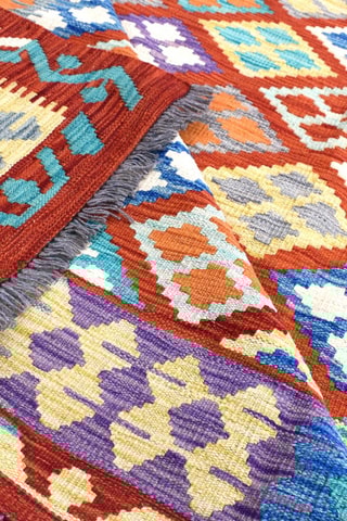 Vloerkleed Kilim - Rood en Paars