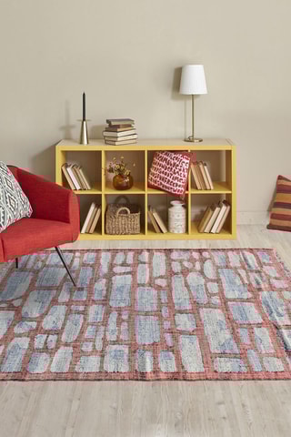 Vloerkleed Kilim - Grijs en Rood