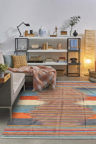 Wollen Vloerkleed Kilim - Multicolor