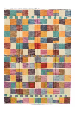 Wollen Vloerkleed Kilim - Blauw