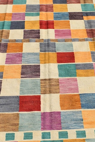 Wollen Vloerkleed Kilim - Blauw