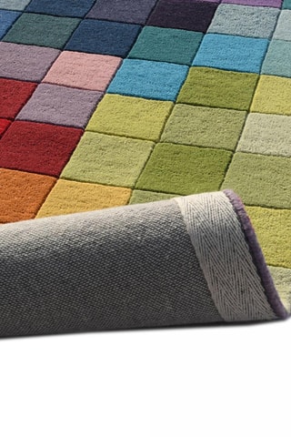 Wollen Vloerkleed Tufté - Roze en Blauw