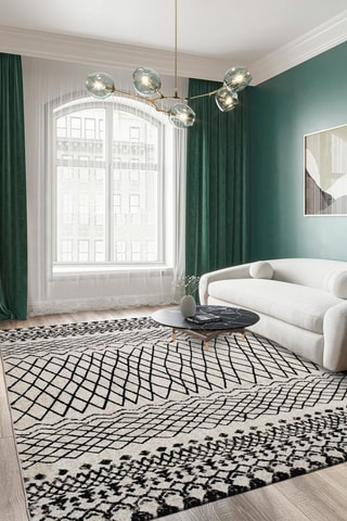 Vloerkleed Jagu - Beige en Zwart