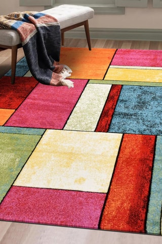 Vloerkleed Tuho - Roze en Beige