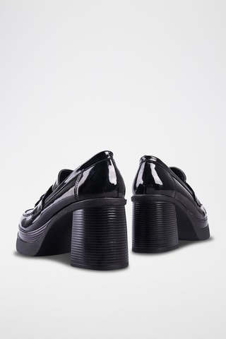 Mocassins à talons vernis - Noir