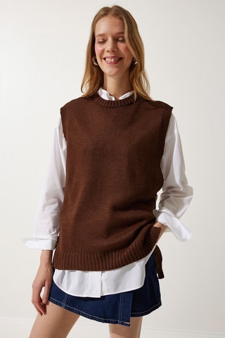 Pull sans manches - Marron