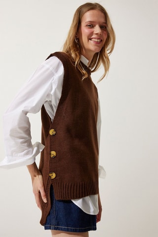 Pull sans manches - Marron