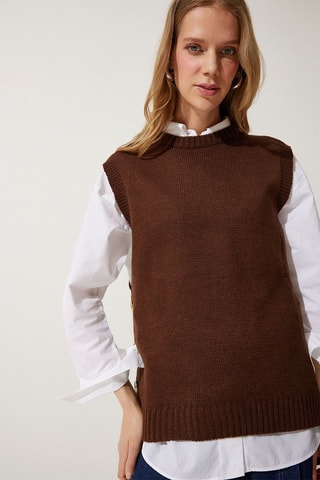 Pull sans manches - Marron