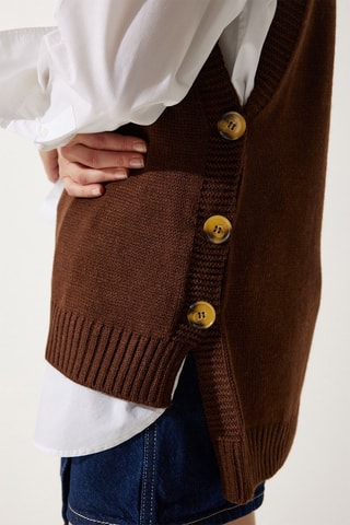 Pull sans manches - Marron