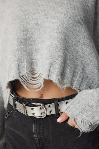 Pull en laine - Gris chiné