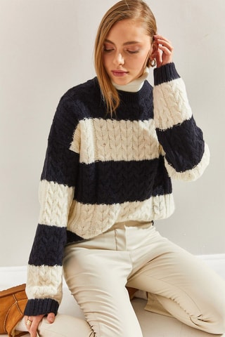 Pull - Bleu marine et écru