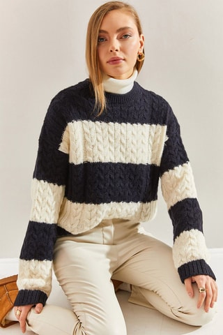 Pull - Bleu marine et écru