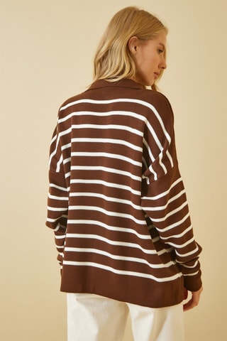 Pull - Marron et blanc