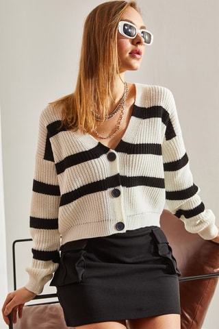 Gilet - Ecru et noir