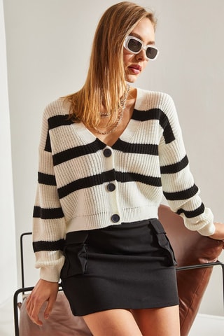 Gilet - Ecru et noir