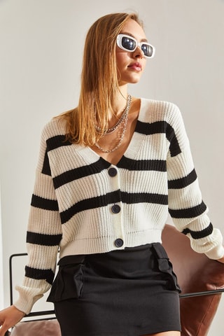 Gilet - Ecru et noir