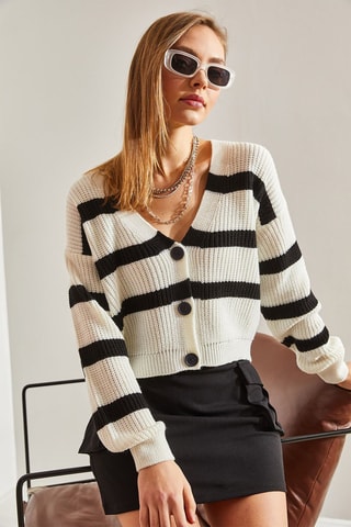 Gilet - Ecru et noir