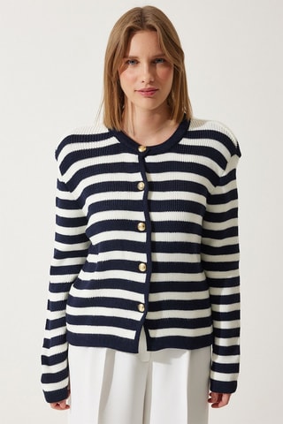 Gilet - Ecru et bleu marine